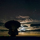 Night sky over ALMA telescope, Chile