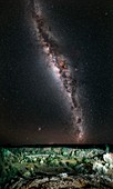 Milky Way over Henbury meteorite craters