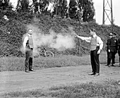 Bulletproof vest testing, 1920s