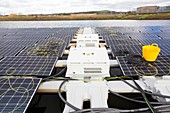 Floating solar panels, Godley Reservoir, UK