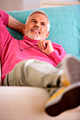 Middle aged man resting