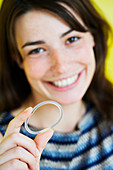 Woman with vaginal ring