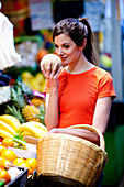 Woman buying food