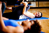 Woman practicing yoga