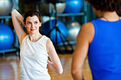 Woman practicing yoga