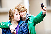 Teenagers taking picture