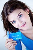 Woman with organ donor card
