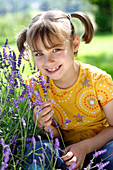 Child picking flowers