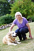 Elderly woman walking