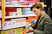 Woman in pharmacy