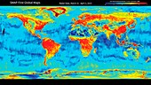 Global soil moisture, SMAP radar satellite map