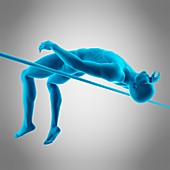 Person high jumping, illustration