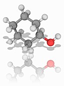 Cyclohexanol organic compound molecule
