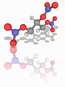 Nitroglycerin organic compound molecule