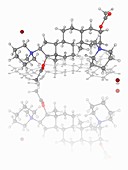 Pancuronium bromide drug molecule