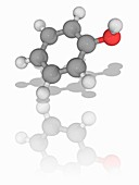 Phenol (carbolic acid) organic compound molecule
