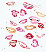 Lots of happy mouths and lips with lipstick