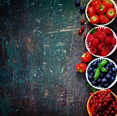 Fresh Berries on Wooden Background
