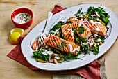 Grilled Salmon with Bean Salad