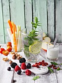 Chia Fresca and fresh, healthy snacks