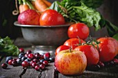 Assortment of fresh fruits, vegetables and berries