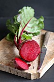 Fresh beets on wooden background