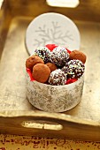 Homemade chocolate truffles for Christmas