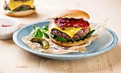 Beef burger with melted cheese