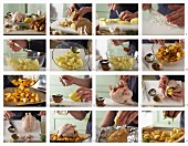 Brathuhn mit Kartoffeln und Zitrone zubereiten