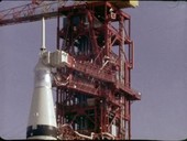 Apollo 11 access arm retracting