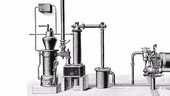 Gasogene and gas engine, 19th century