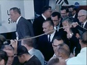 NASA officials during Presidential tour, Houston, 1962