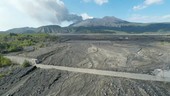 Dry river bed, Sakurajima volcano