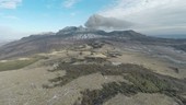 Mount Aso volcano erupting, Japan