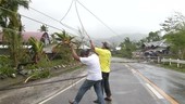 Broken power line following hurricane, Philippines