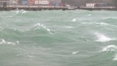 Storm waves in harbour, Japan