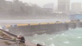Storm waves in harbour, Japan