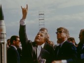 President Kennedy viewing Saturn V rocket, 1963