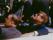 President Kennedy viewing Saturn V rocket, 1963