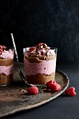 Chocolate and raspberry chia pudding
