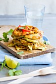 Savoury waffles with avocado and coriander