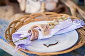 Summery place setting with fish motif