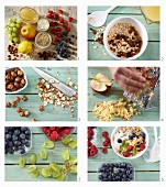 How to make fruity bircher muesli with apples, grapes, berries, sultanas and hazelnuts