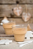 Caramel candy mousse for Christmas