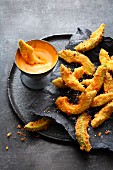 Crispy avocado fritters with spicy garlic and paprika mayonnaise