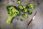 Cut broccoli tops