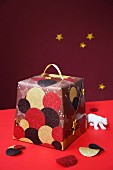 Festively wrapped Panettone box