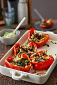 Baked stuffed red peppers