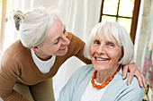 Elderly woman with daughter