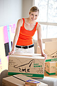 Woman moving in